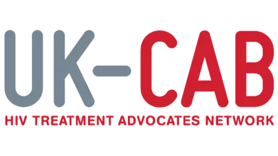 Logo of UK-CAB with the subtitle "HIV treatment advocates network"